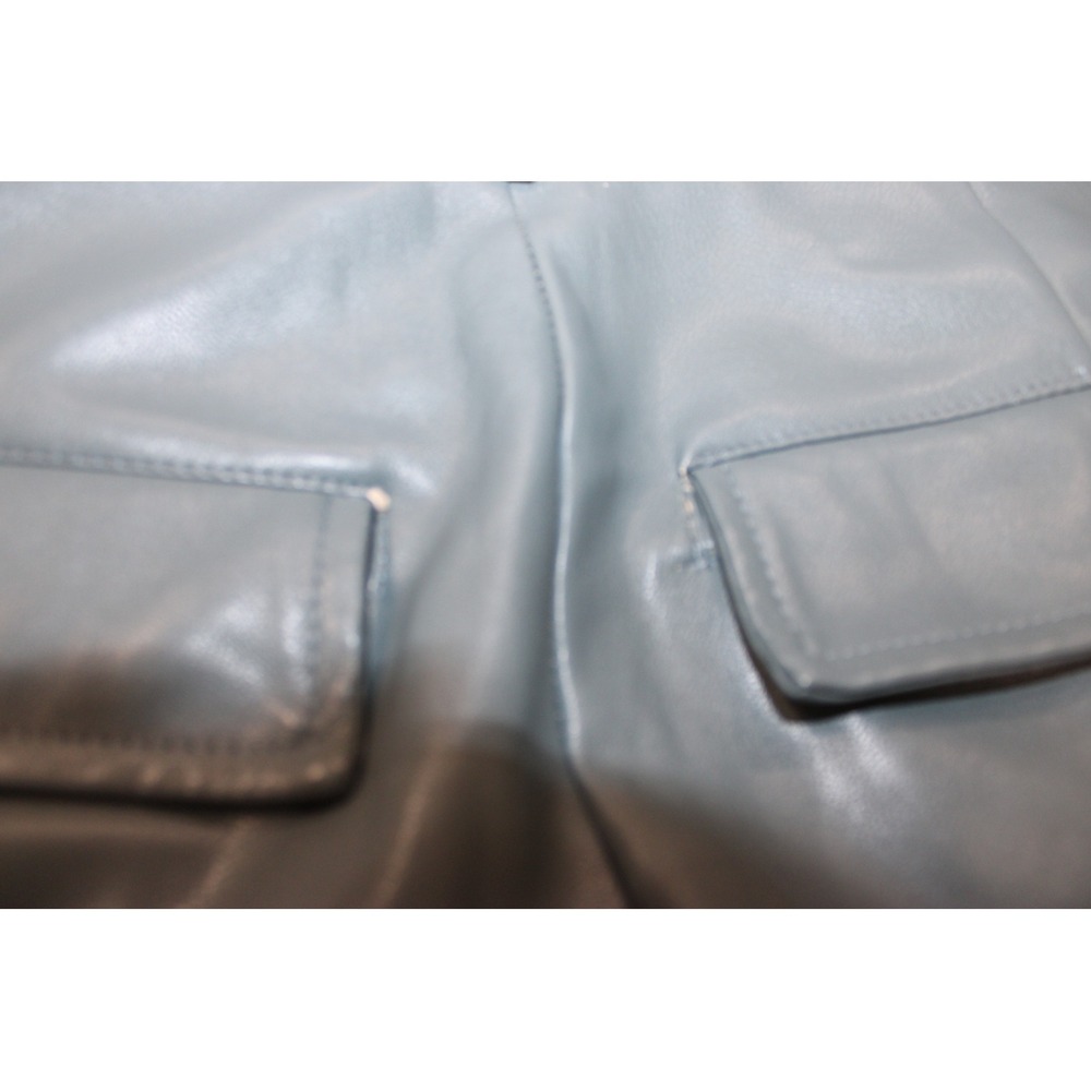 7 For All Mankind Vegan Leather Cargo Pants Women M Slate Blue - Picture 7 of 7